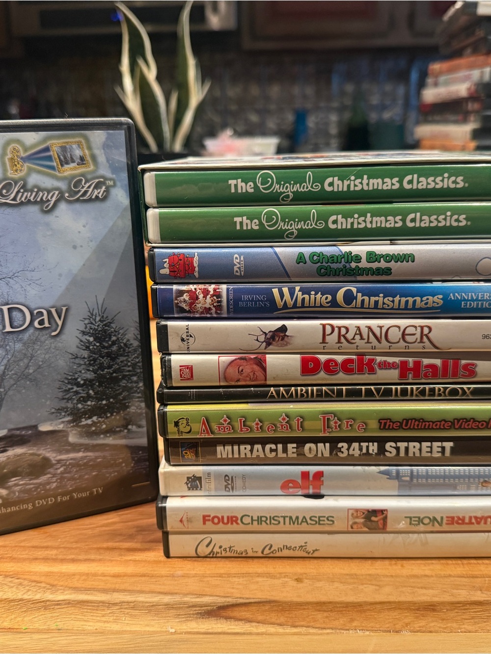 Assorted Holiday Movie DVD Collection - Green and White Spines
